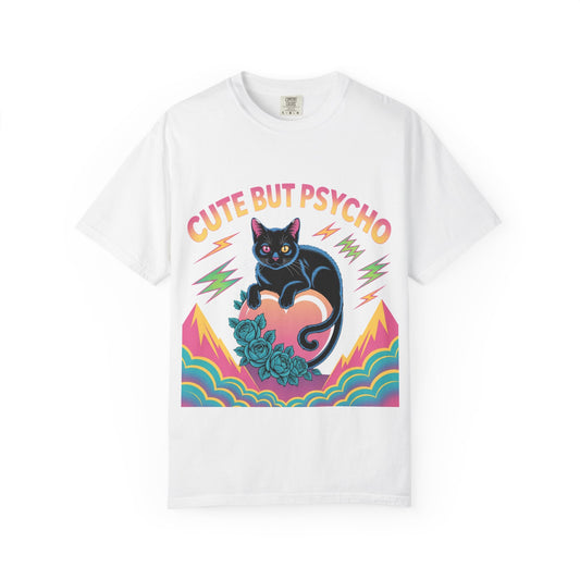 Cute But Psycho Cat T-Shirt, Fun Graphic Tee, Unisex Shirt, Gift for Cat Lovers, Casual Wear, Everyday Outfit