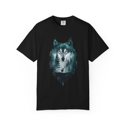 Nature-Inspired Wolf T-Shirt, Unisex Graphic Tee, Vintage Style Shirt, Outdoor Clothing, Gift for Animal Lovers