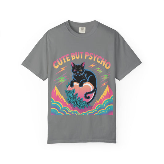 Cute But Psycho Cat T-Shirt, Fun Graphic Tee, Unisex Shirt, Gift for Cat Lovers, Casual Wear, Everyday Outfit